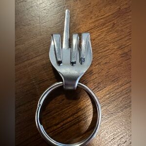 Middle Finger Fork Keychain
